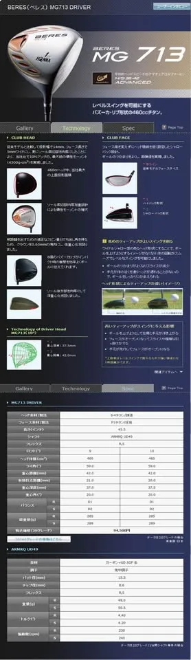 Driver HONMA BERES MG713(460CC.) LOFT10 FlexR